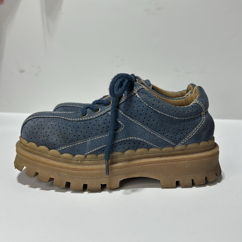 Soda platform lace up shoes denim blue size 5.5 - Picture 5 of 5